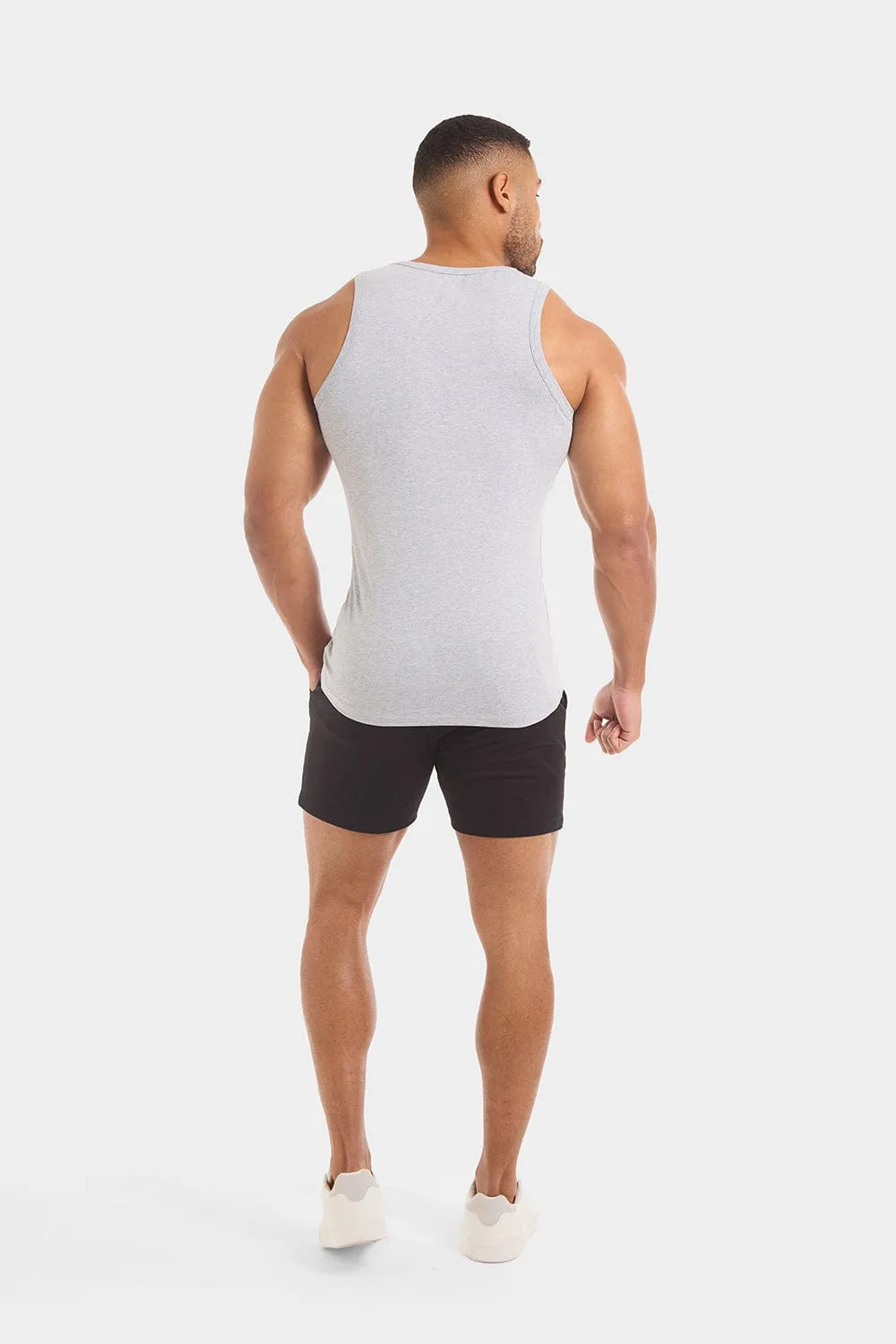 Athletic Fit Drawstring Chino Short 5" in Black