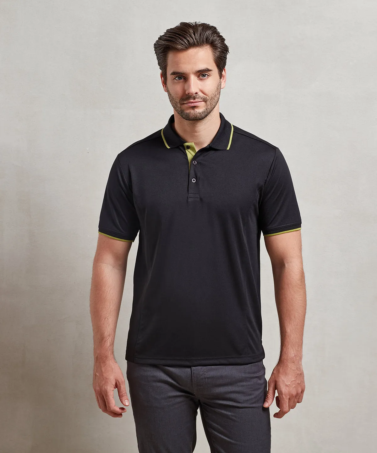 Black/Purple - Contrast Coolchecker® polo