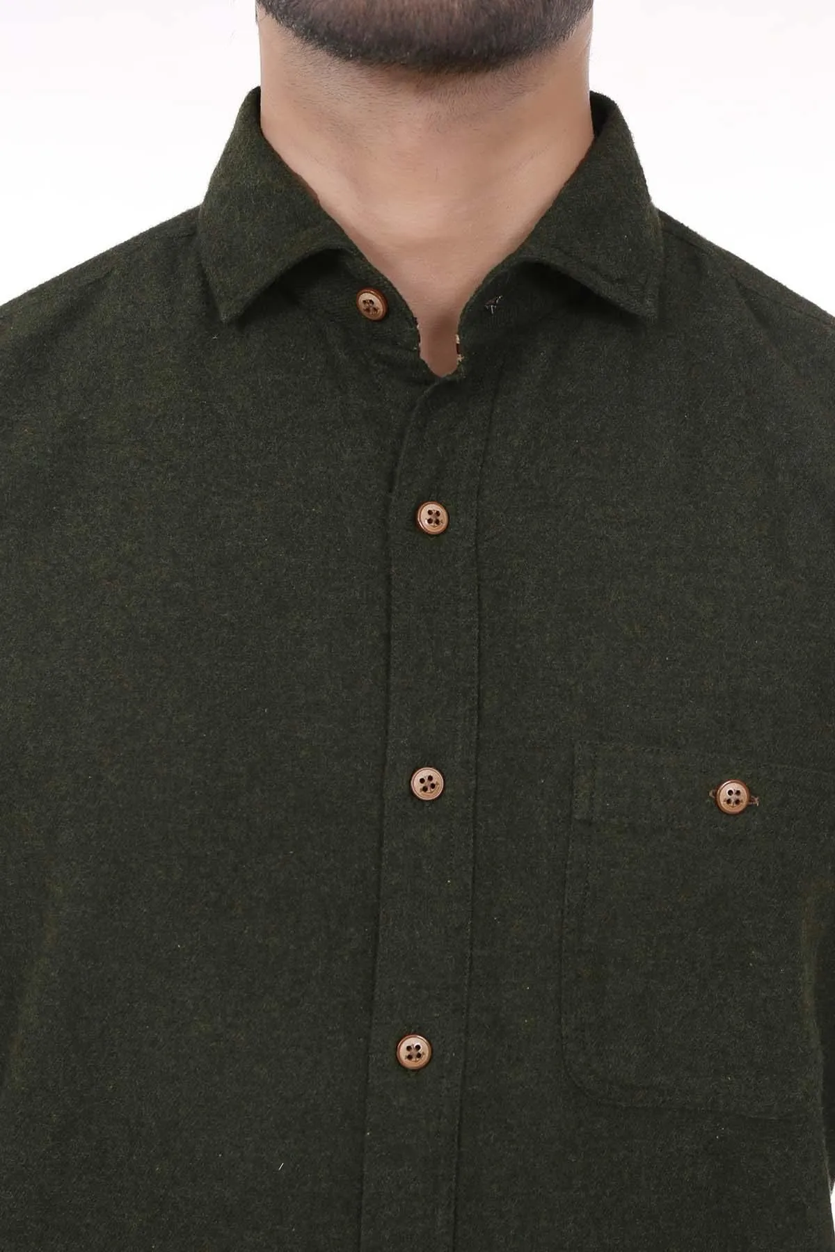 Brushed Cotton Shirt Green