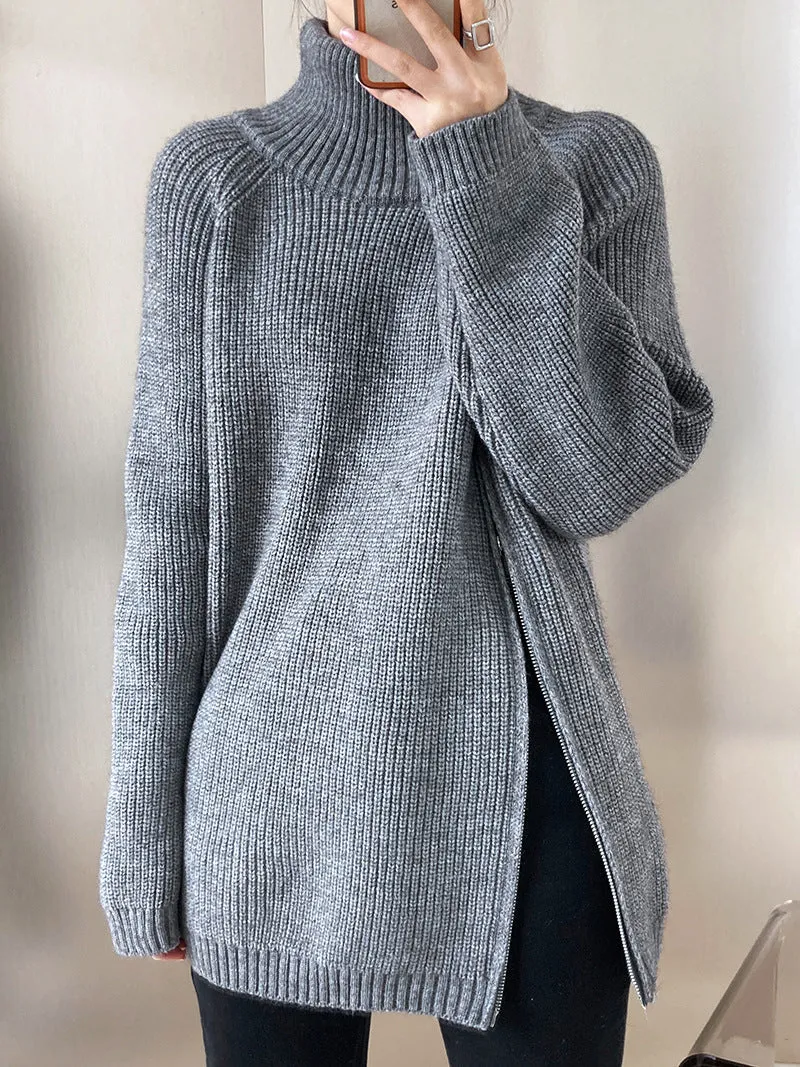 Charlotte  Zipper Knitted Woman Sweater