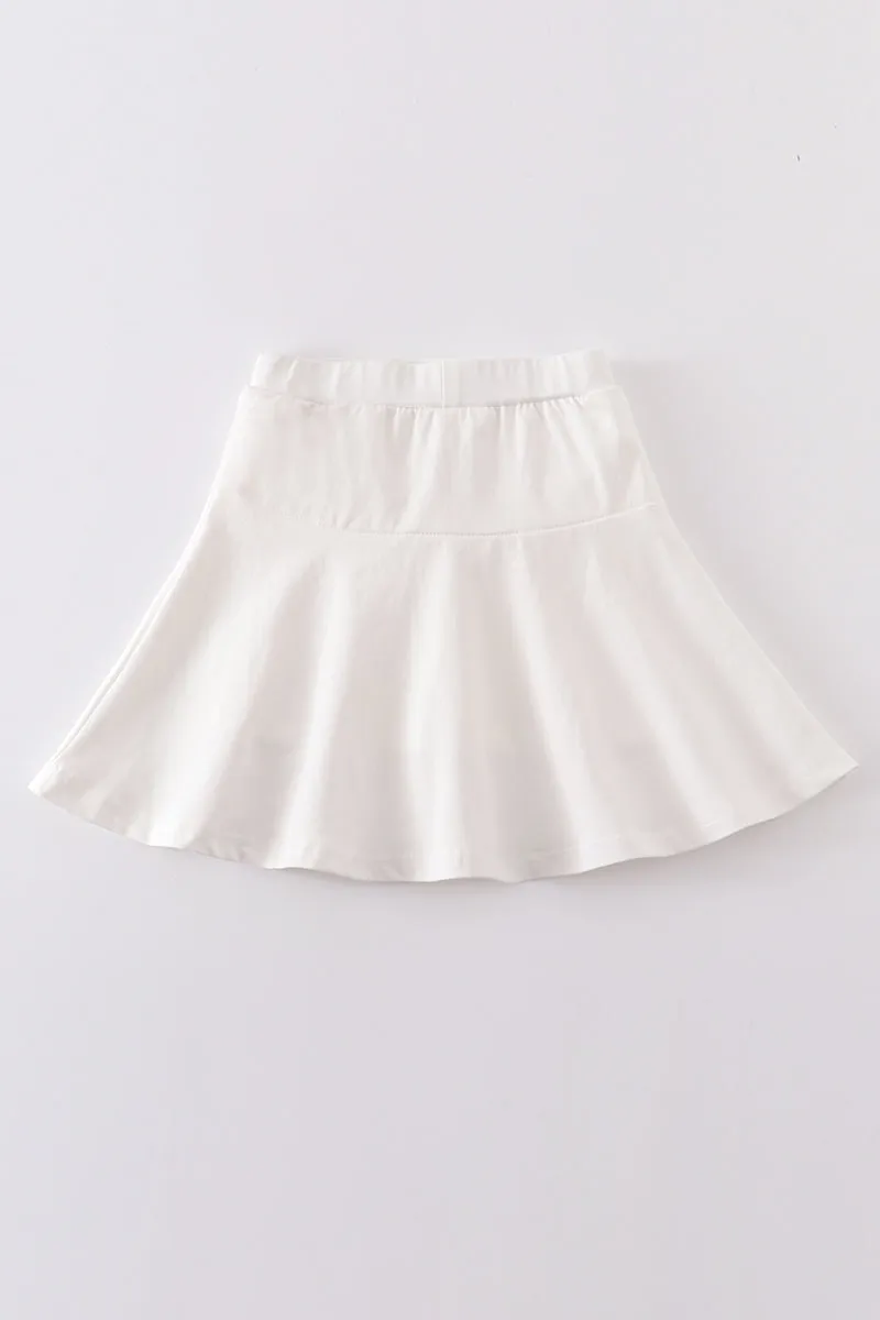 Cream basic skort