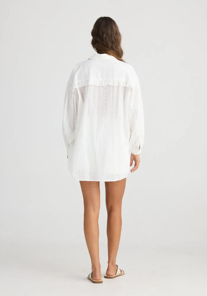 Dahlia Shirt - White Broderie