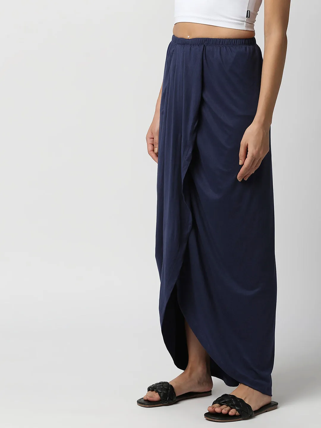 Disrupt Women Navy Blue Draped Skirt