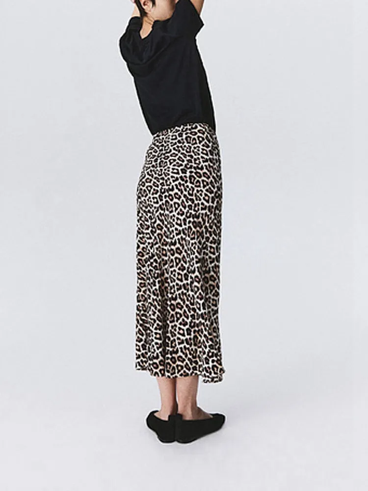 Farryn Leopard Print Midi Skirt