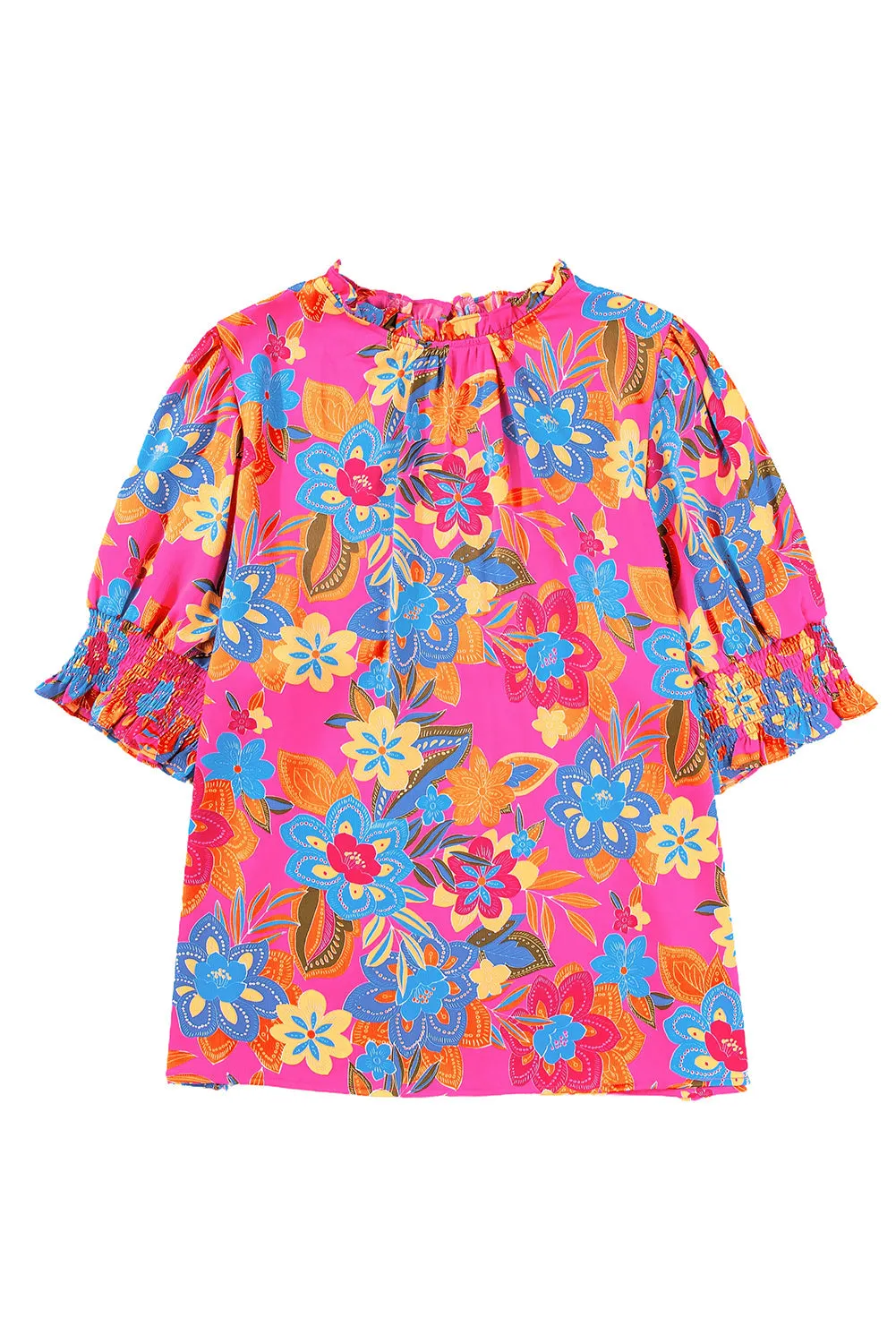 Floral Frilly Plus Size Blouse