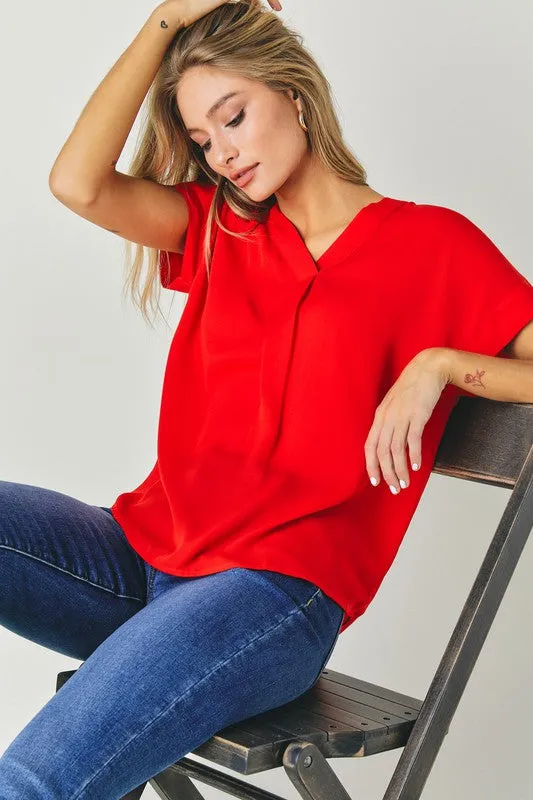 FS Clearance V-Neck Dolman Sleeve Solid Basic Top