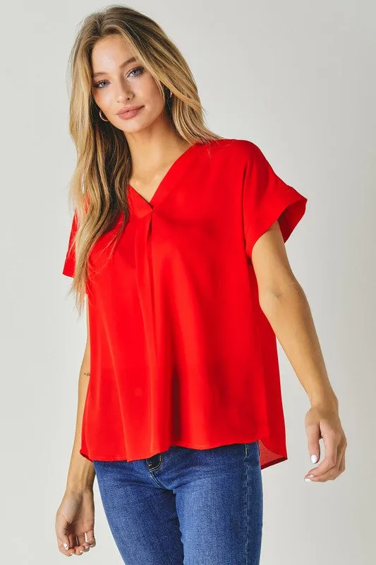 FS Clearance V-Neck Dolman Sleeve Solid Basic Top