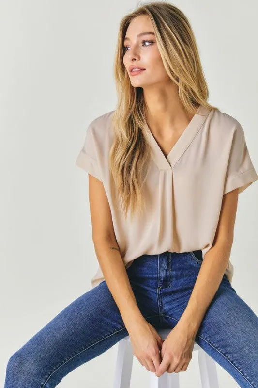 FS Clearance V-Neck Dolman Sleeve Solid Basic Top