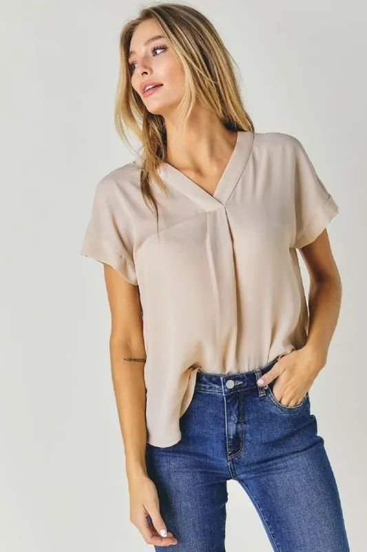 FS Clearance V-Neck Dolman Sleeve Solid Basic Top