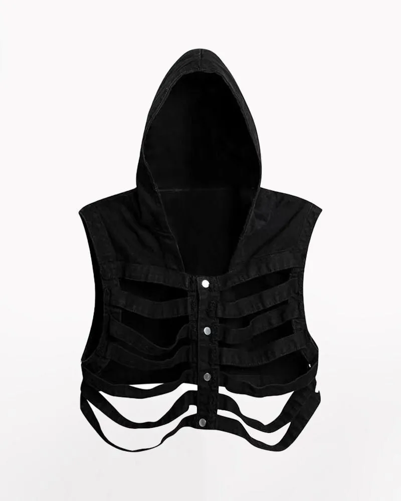 Functional Hollow Out Denim Vest