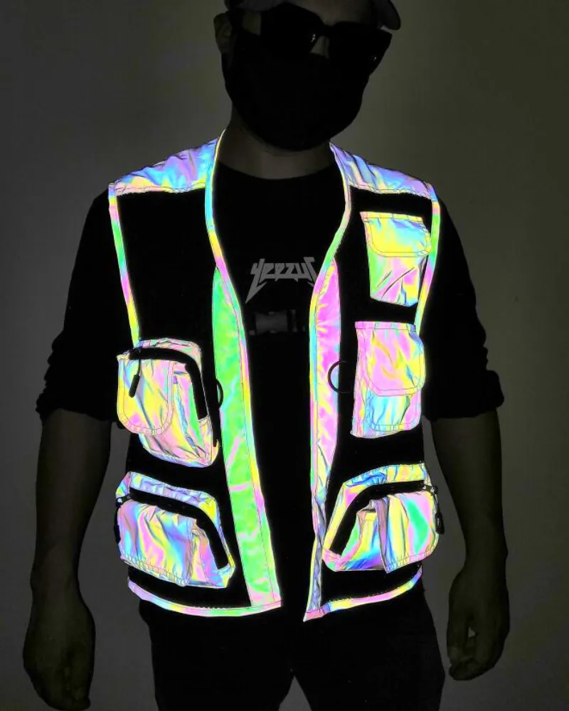 Functional Multi-Pocket Colorful Reflective Vest