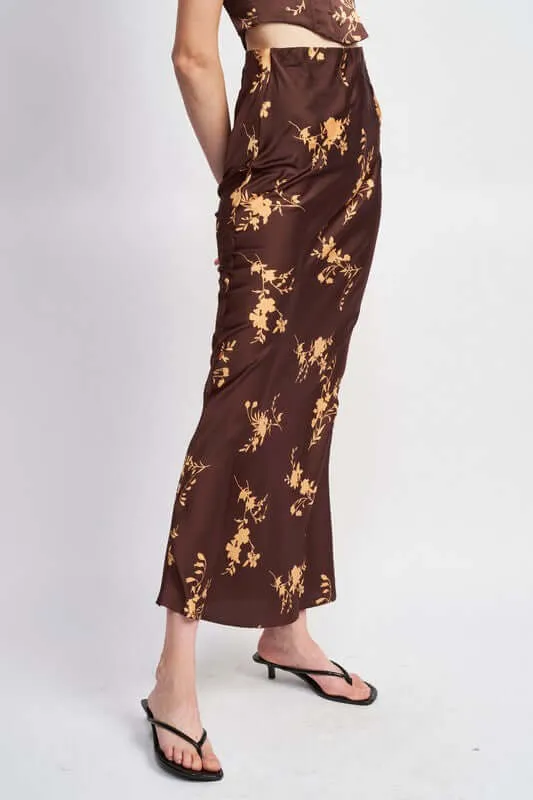 High Waist Bias Cut Maxi Skirt