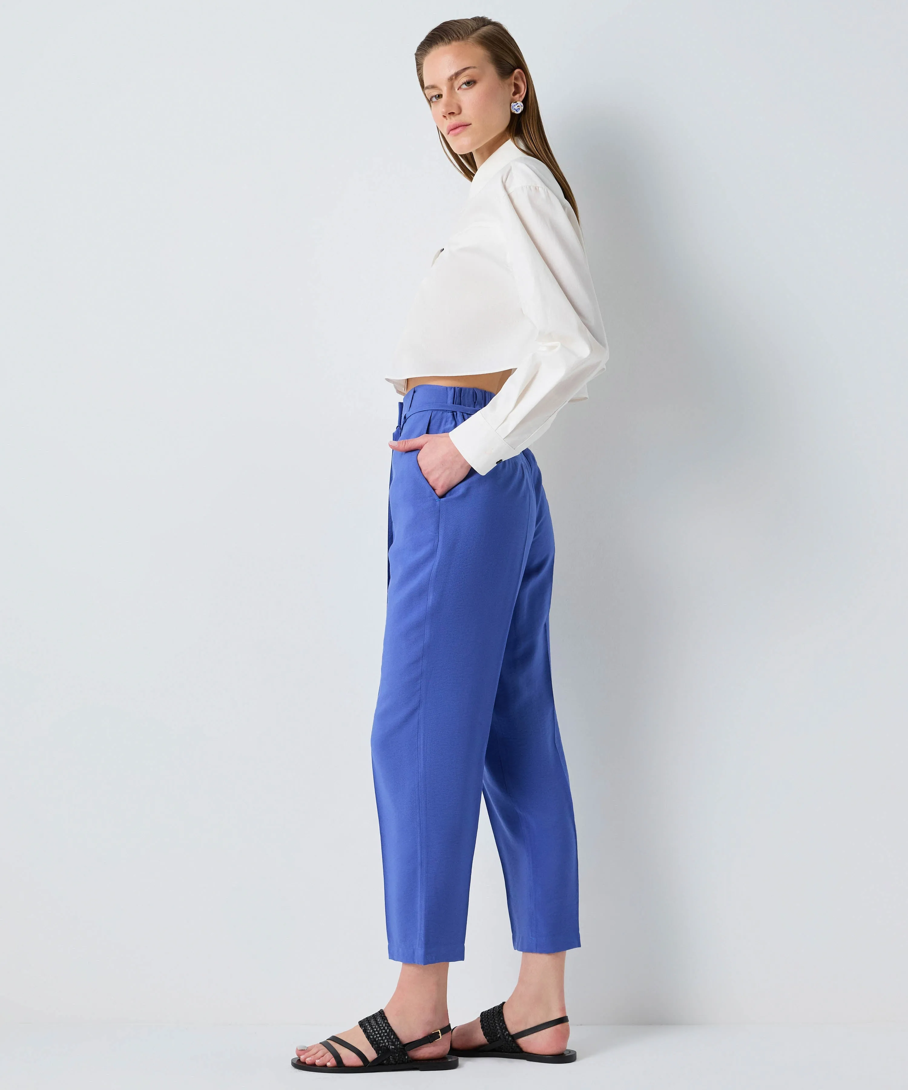 Ipekyol Semi-Elasticated Waist Trousers Purple