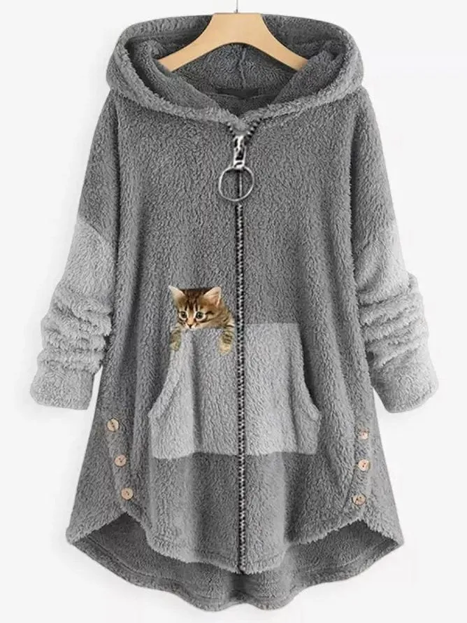 Ivyshape | Cozy and Fluffy Hooded Wool Long Cardigans for Women