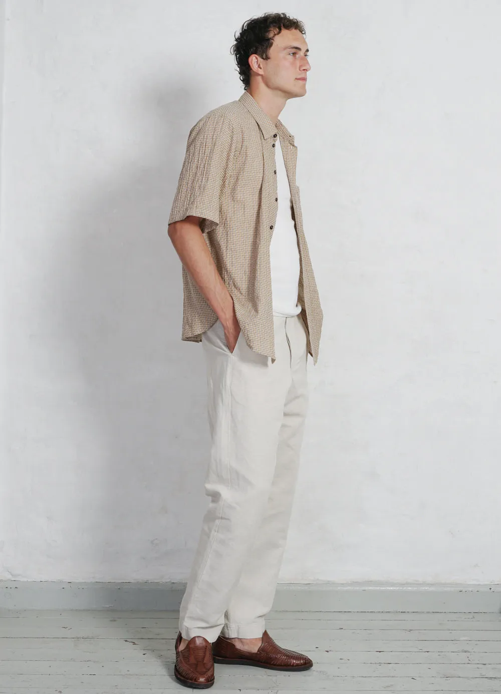 KEN | Wide Cut Trousers | Natural Flax