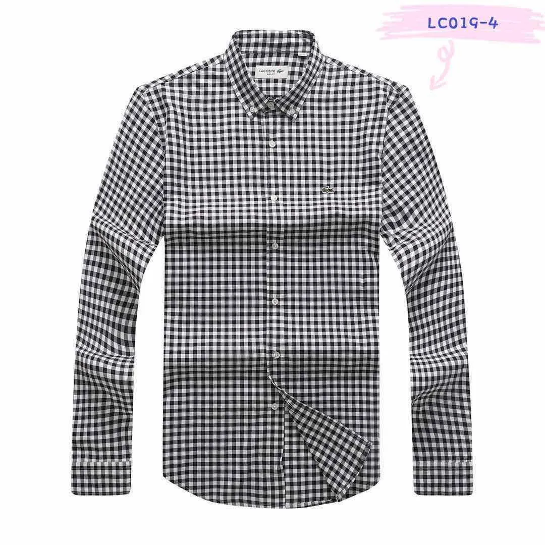 Lacoste Gingham Cotton Long Sleeve Shirt- Black