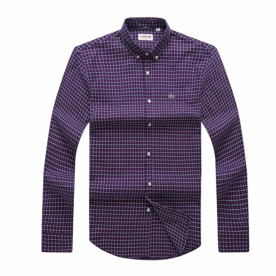 Lacoste Men's Slim Fit Cotton Twill Checkered Shirt