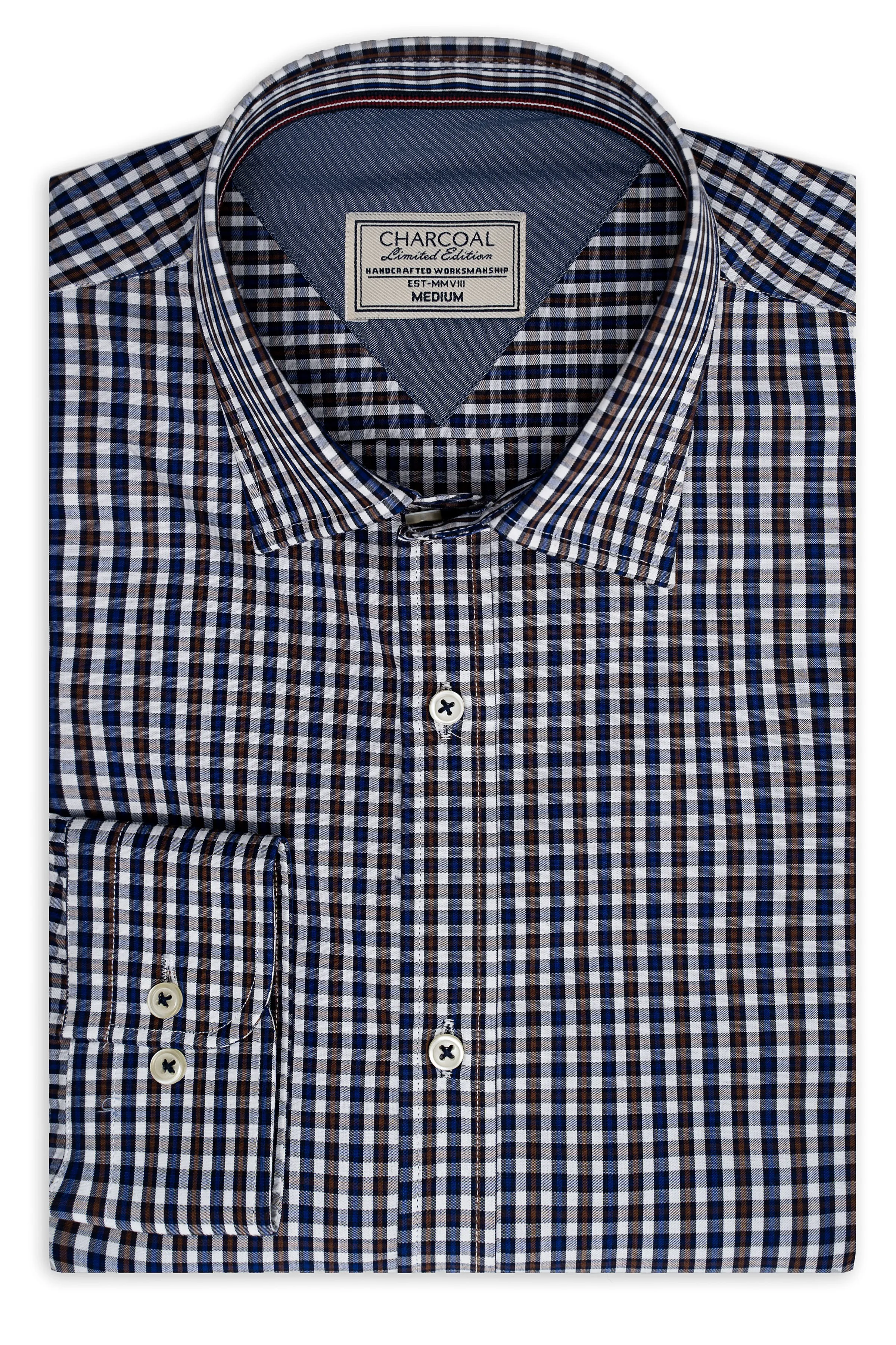 LIMITED EDITION SHIRTS BLUE BROWN WHITE CHECK