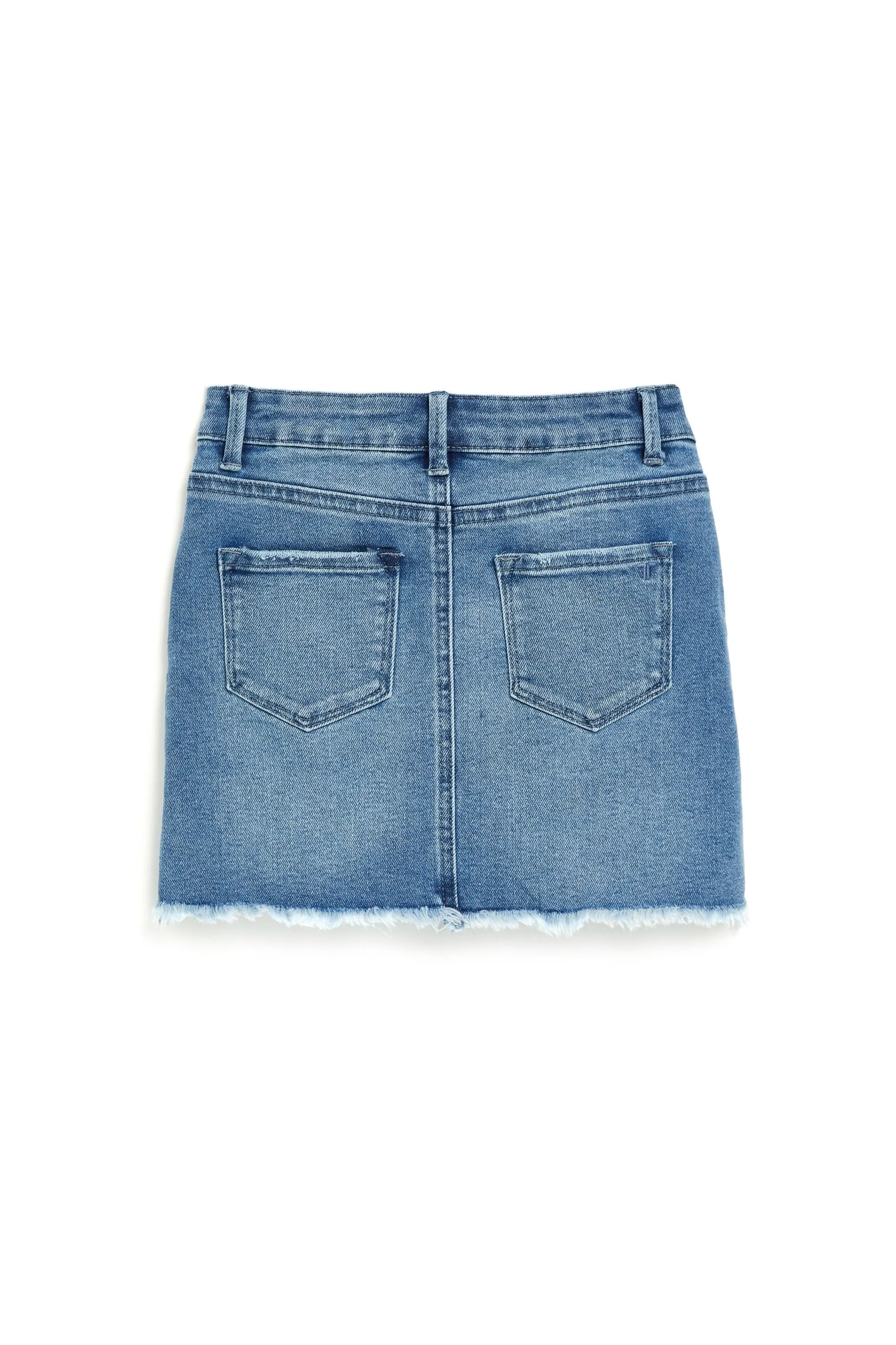 Lisa - Mini Fray Hem Skirt In Indigo