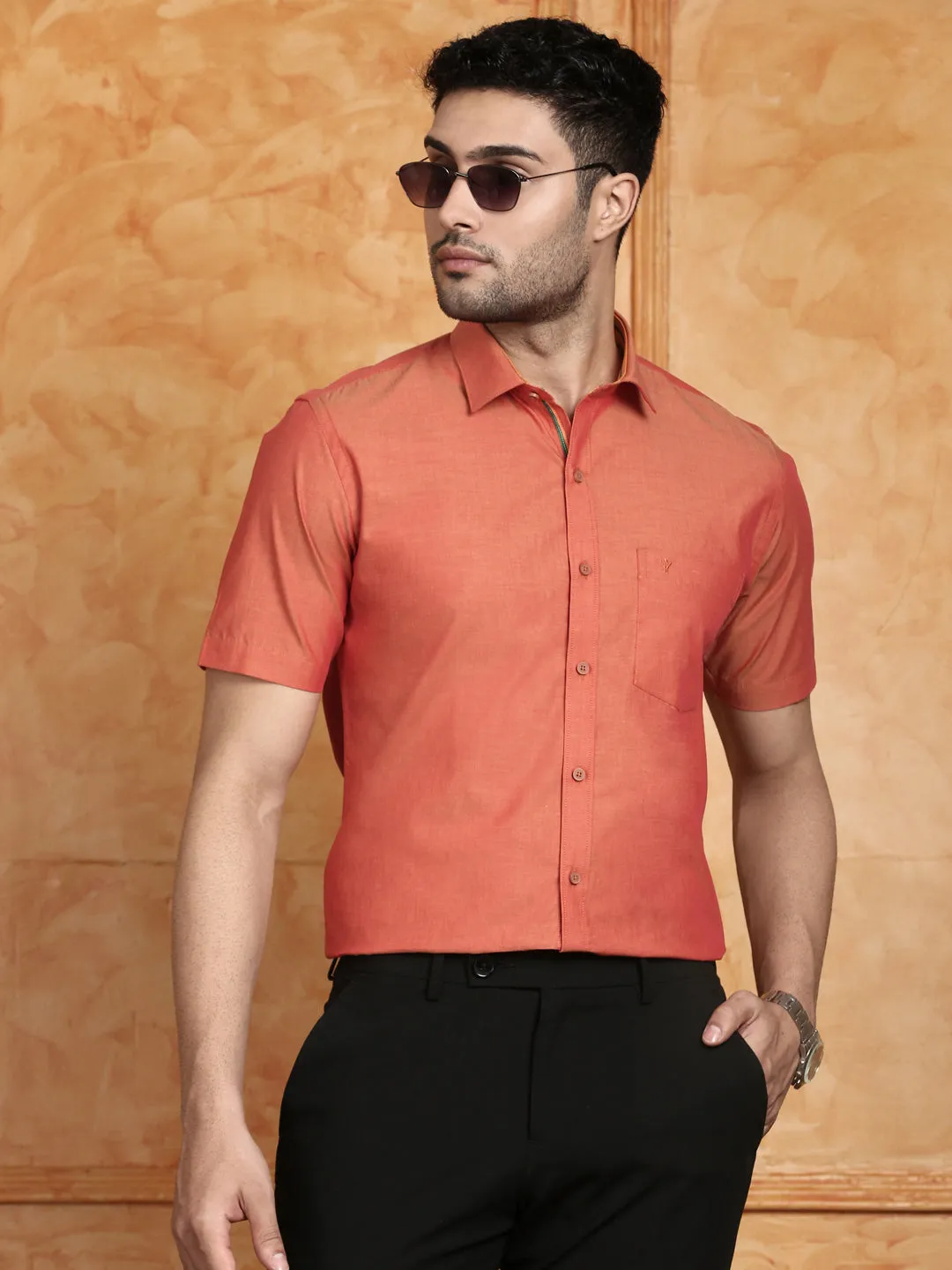 Men 100% Cotton Shirt Copper G105