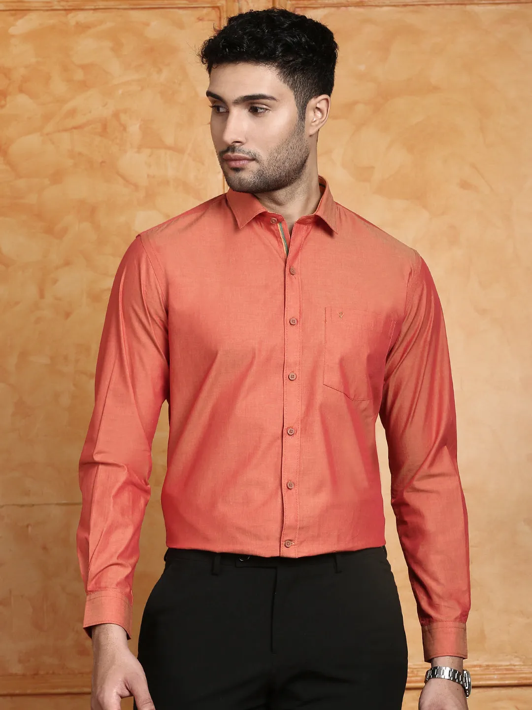 Men 100% Cotton Shirt Copper G105