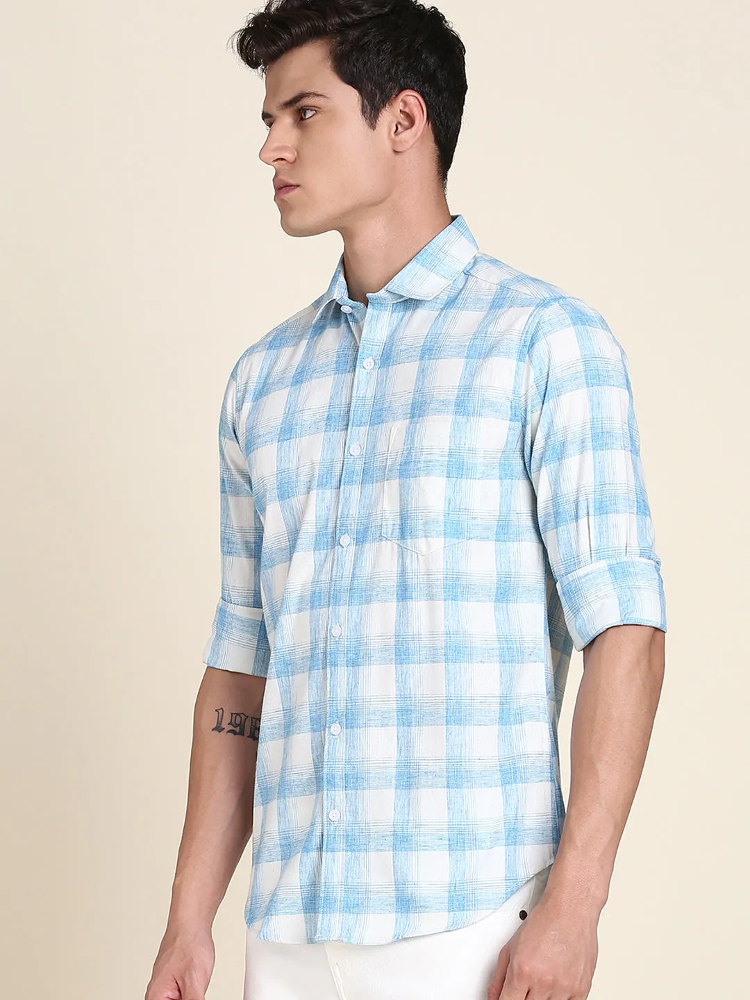 Men's Blue Checkered Shirts