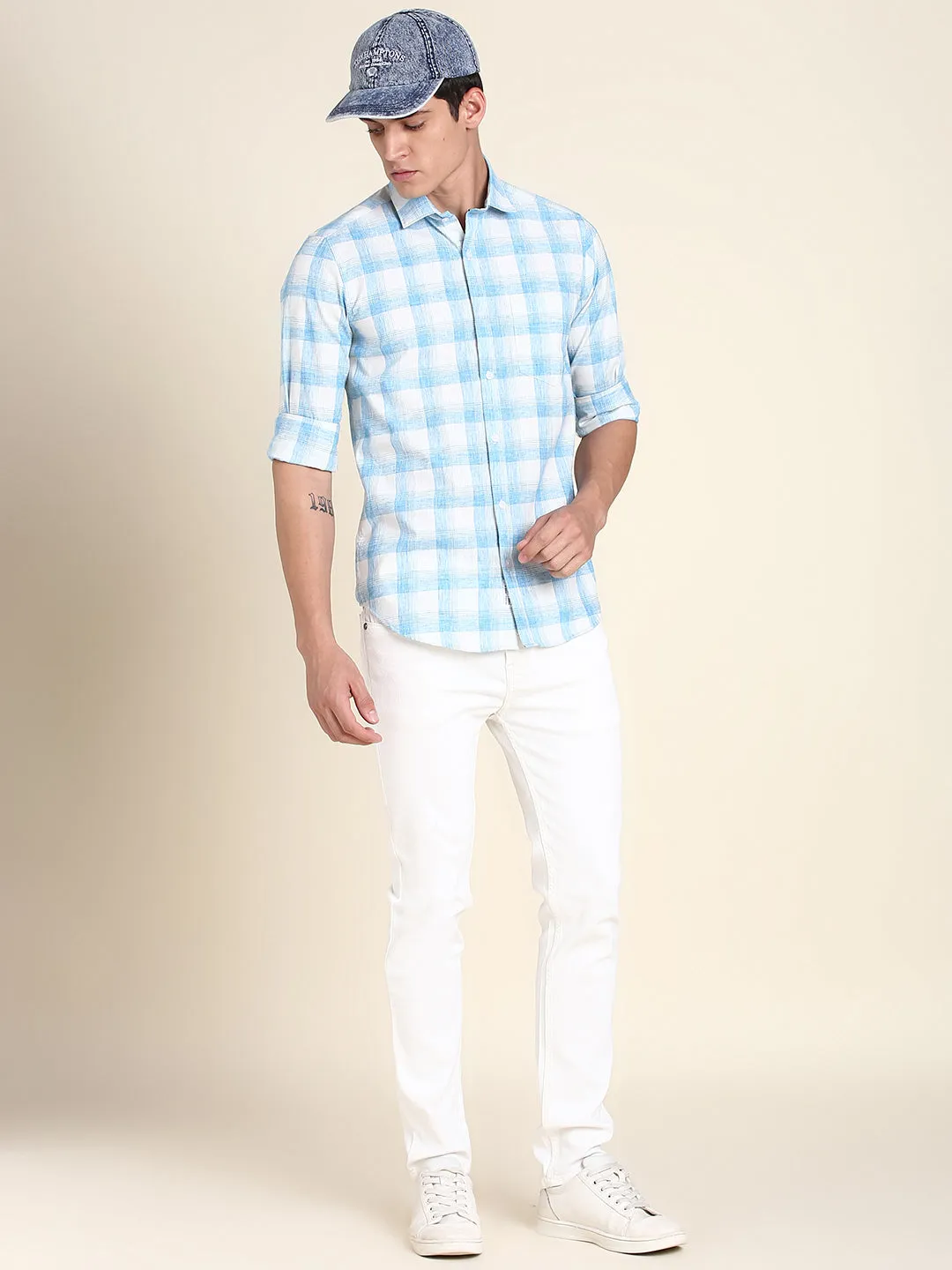 Men's Blue Checkered Shirts