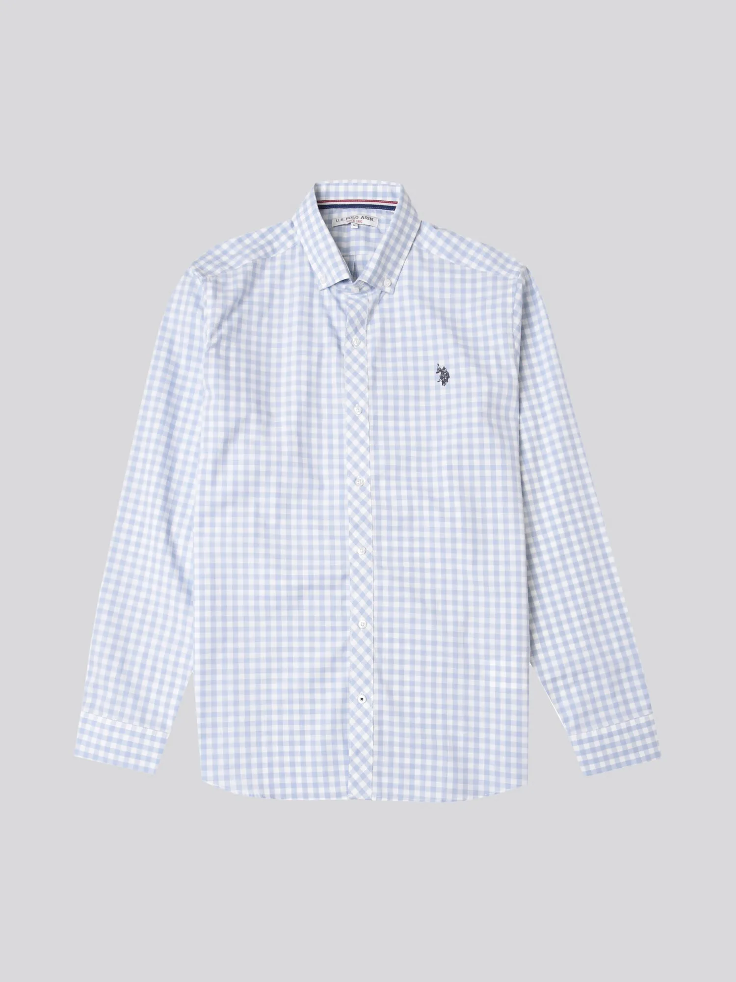 Mens Gingham Shirt in Omphalodes