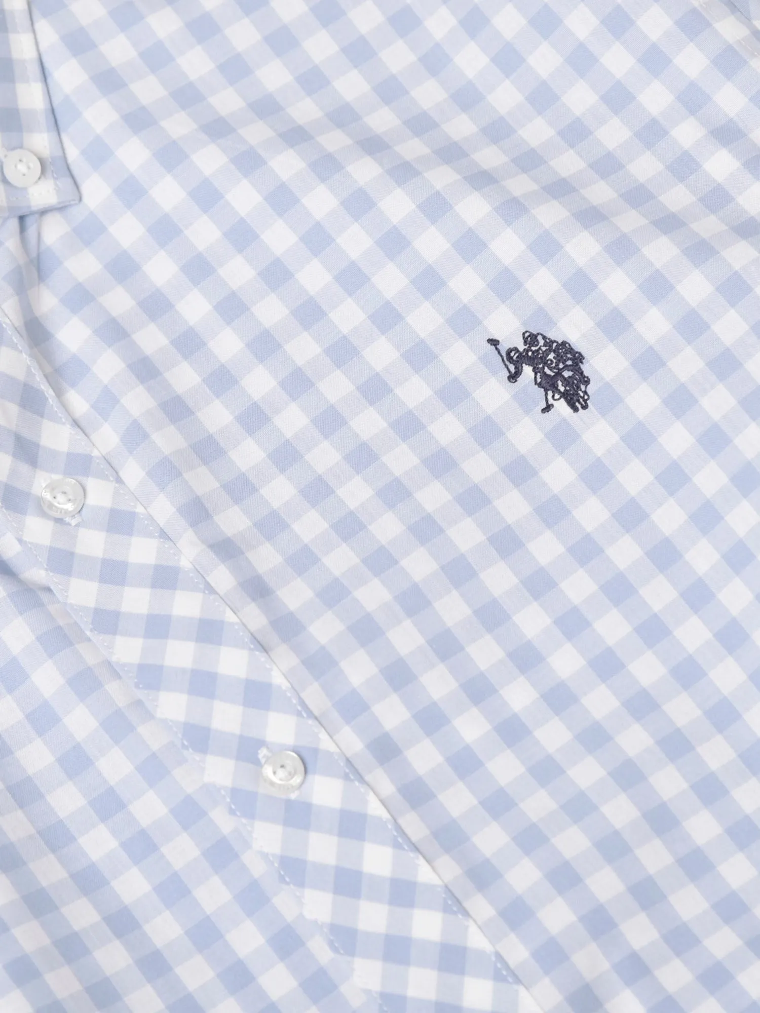 Mens Gingham Shirt in Omphalodes