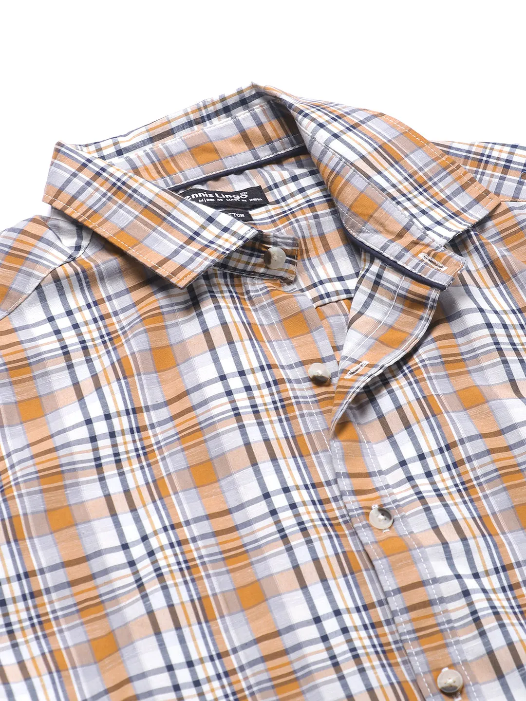 Men's Mustard Checkered Shirts