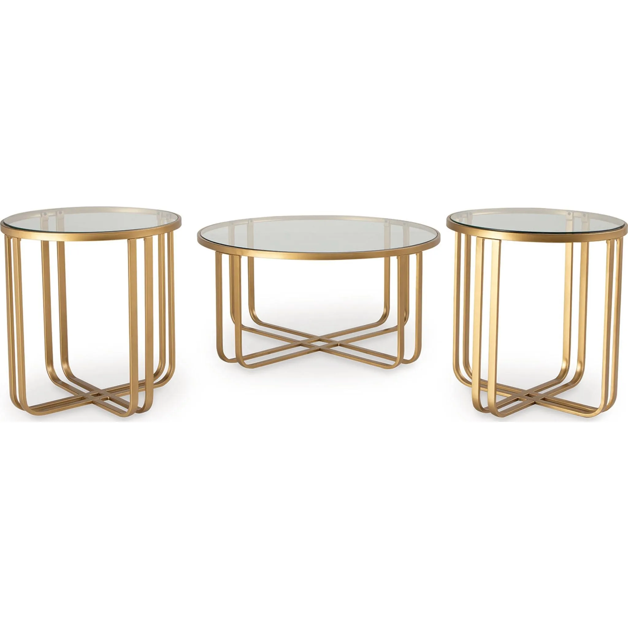 Milloton 3 Pack Tables - Gold