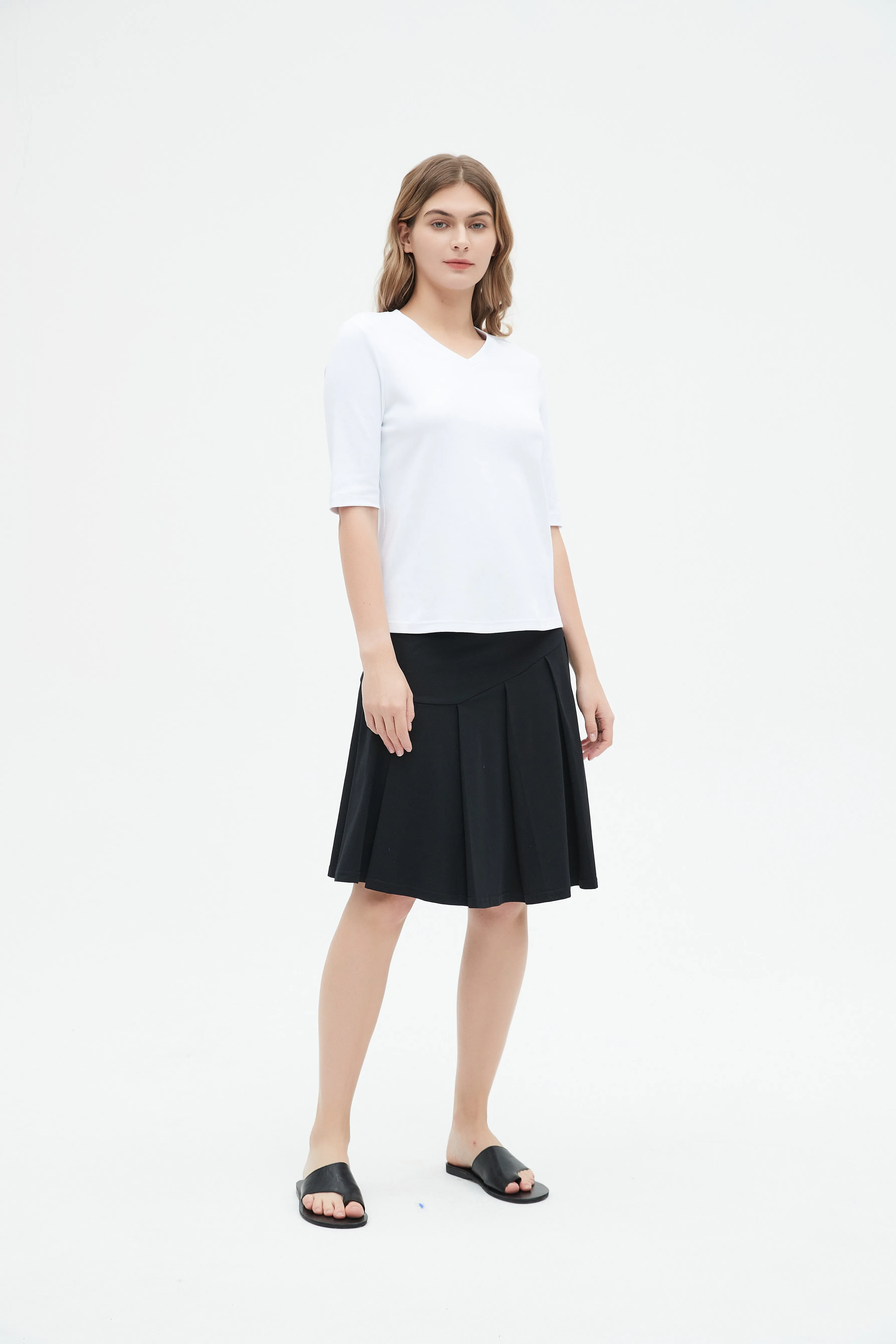 MM COTTON HALF PLEAT - BLACK