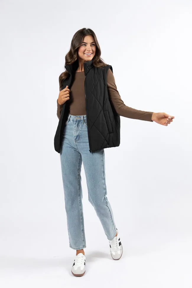 Mountainside Moment Black Quilted Puffer Vest