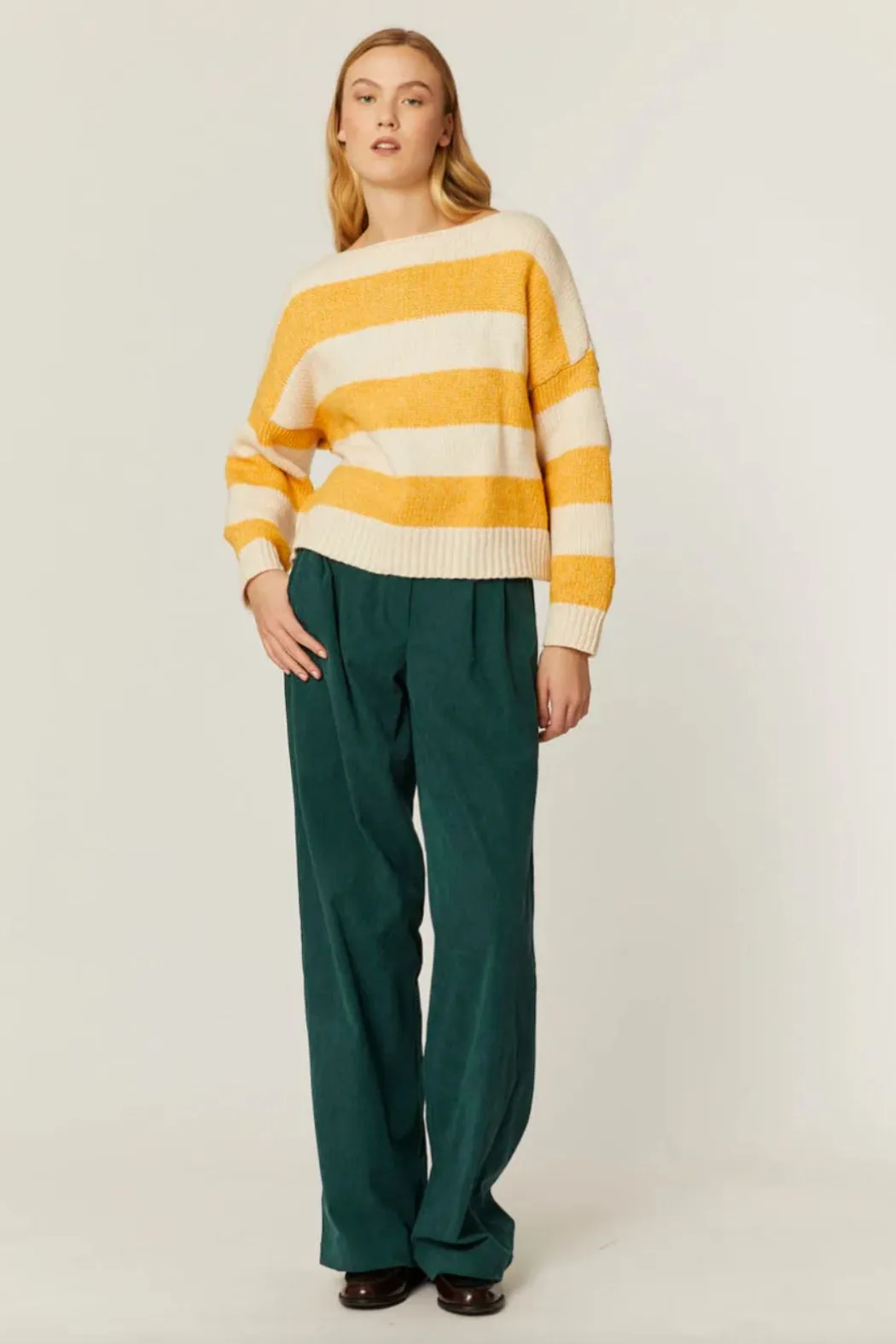 Pepaloves Jersey Rayas Stripe Sweater - Crema   Yellow