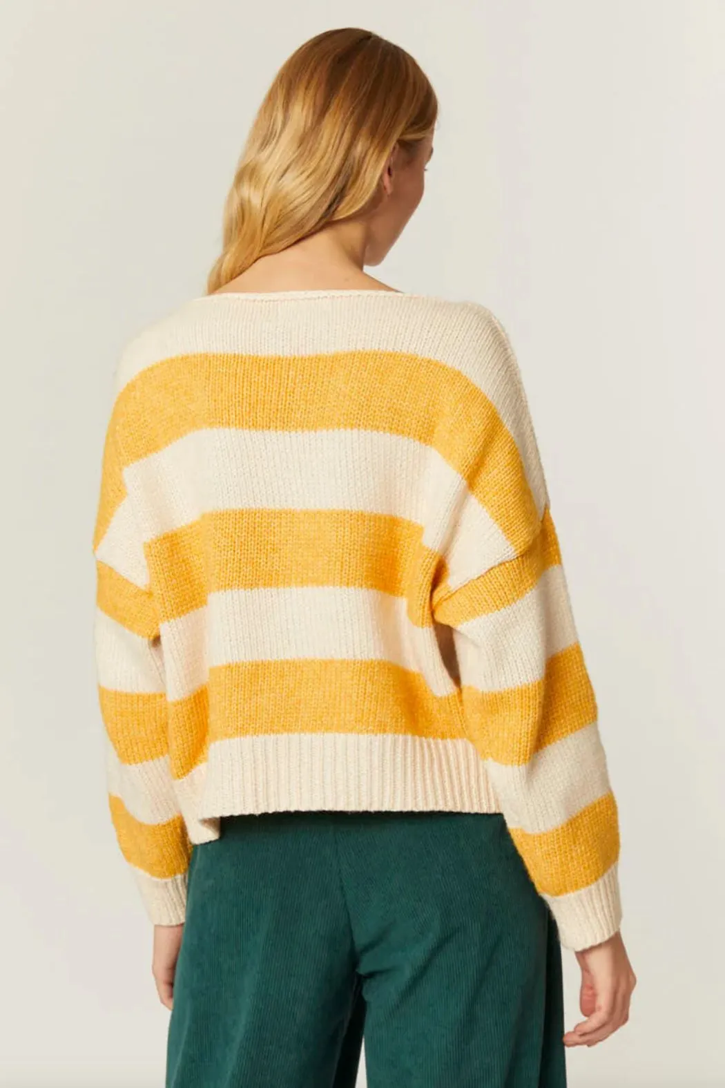 Pepaloves Jersey Rayas Stripe Sweater - Crema   Yellow