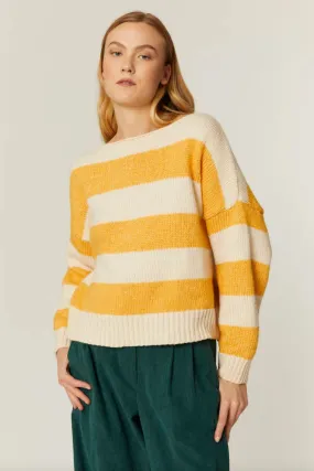 Pepaloves Jersey Rayas Stripe Sweater - Crema   Yellow