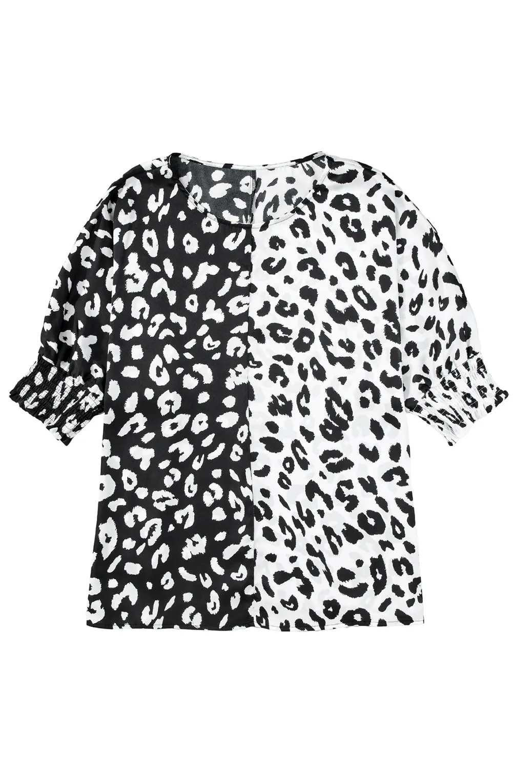 Plus Size Contrast Leopard Blouse