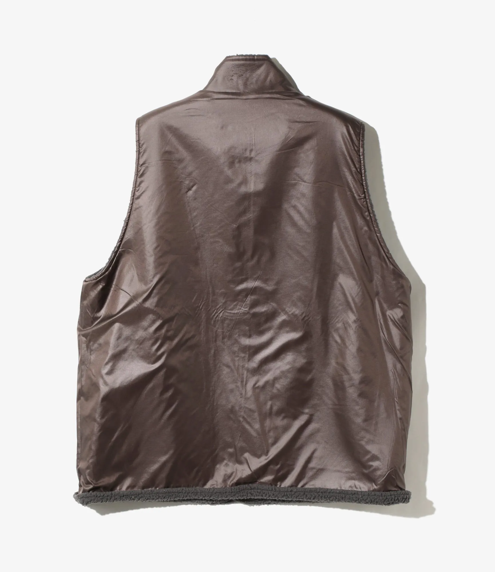 Reversible Vest – Charcoal Fleece / Brown Ripstop