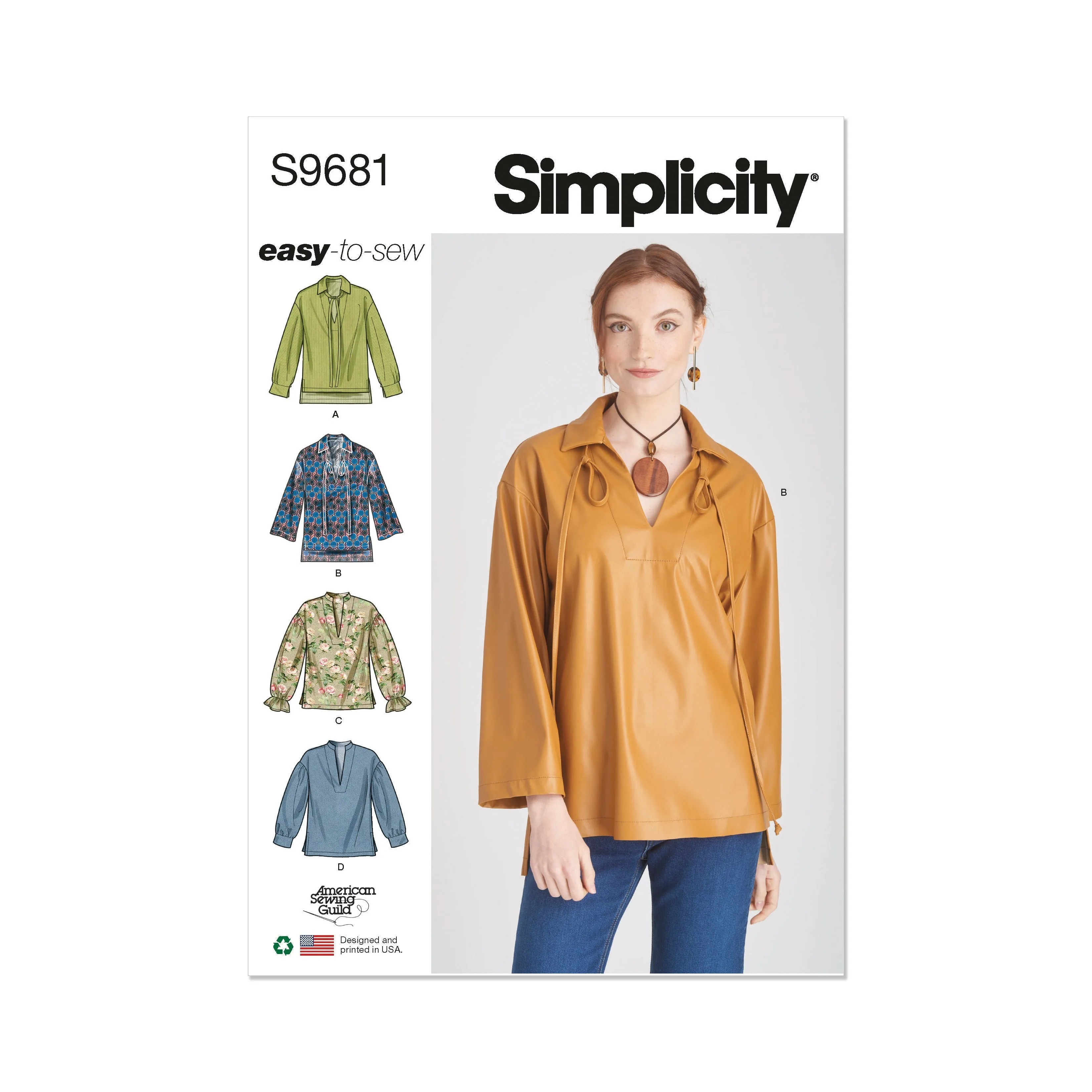 Simplicity pattern 9681 Misses' and Women's Pull-Over Top