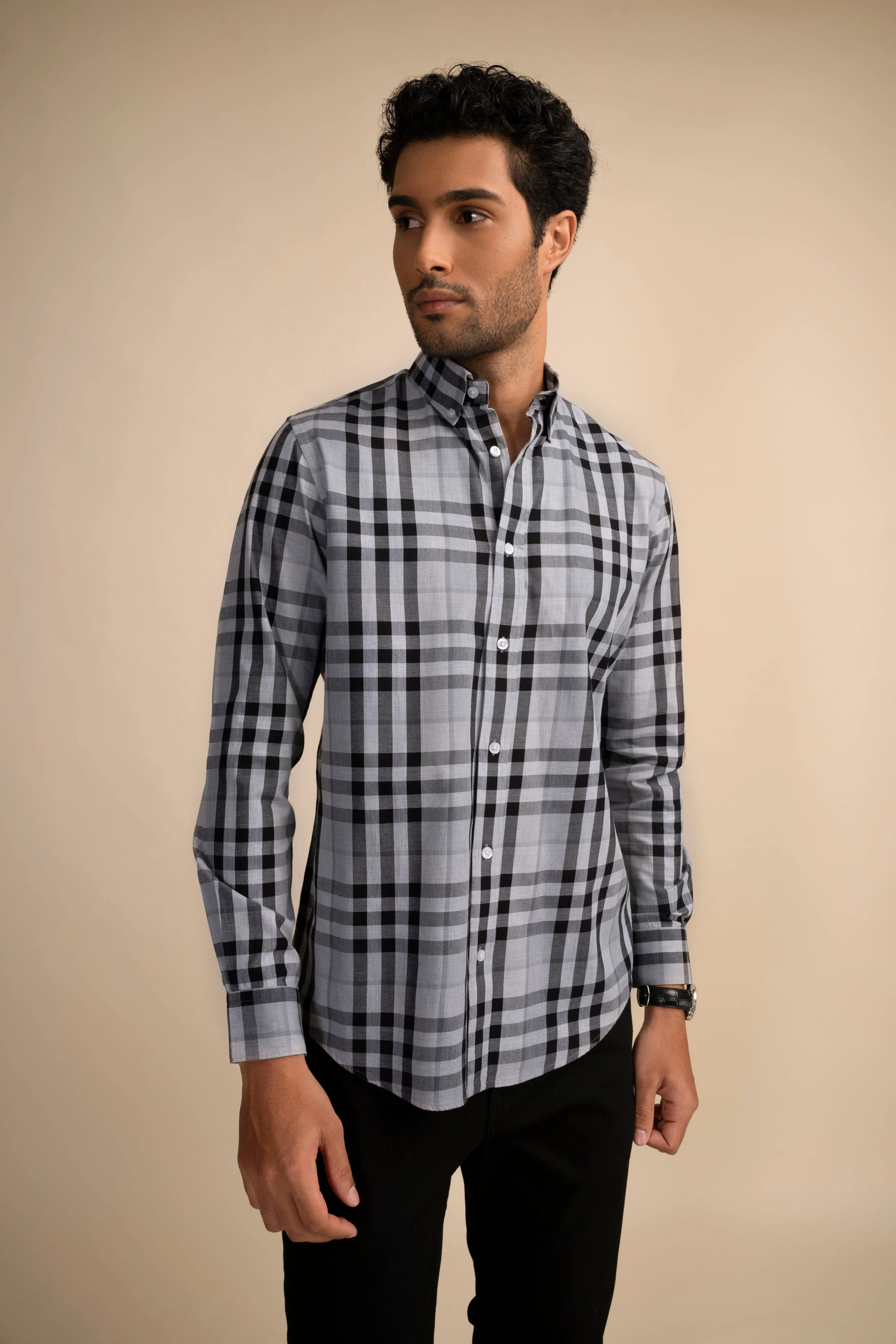 Soho Classic Grey Button-Down Shirt