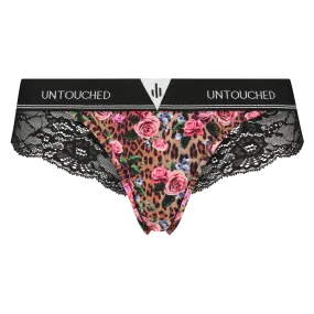 Trendy Leopard Thong met kant Sample