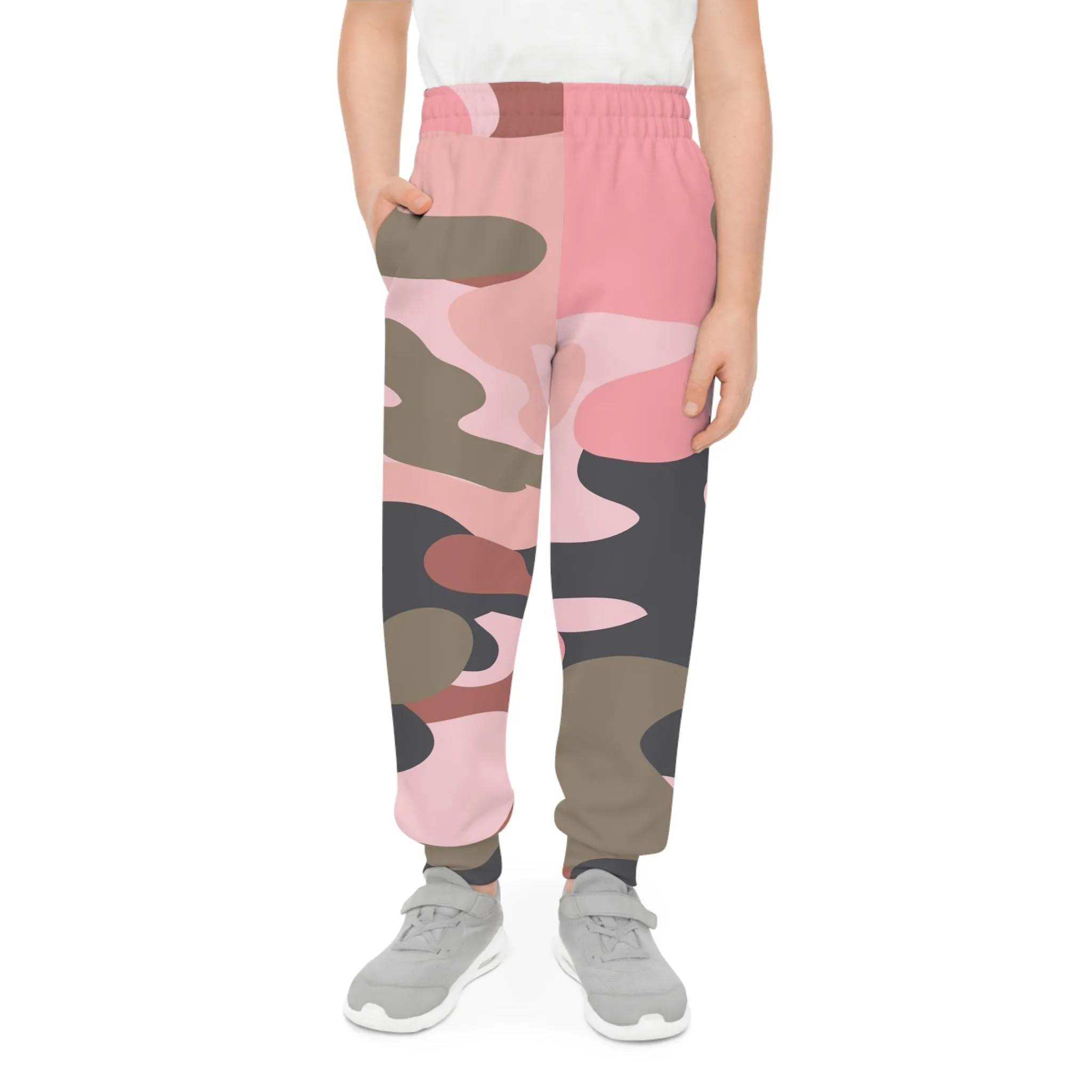 Trendy Pink Camo Youth Joggers - Comfortable & Stylish Athletics Pants for Kids