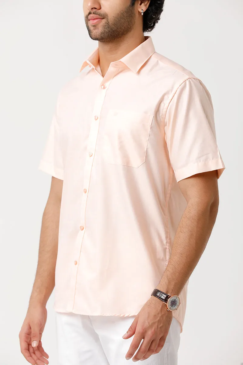 Tuscany -  Peach Orange Formal Shirts for Men | Ariser