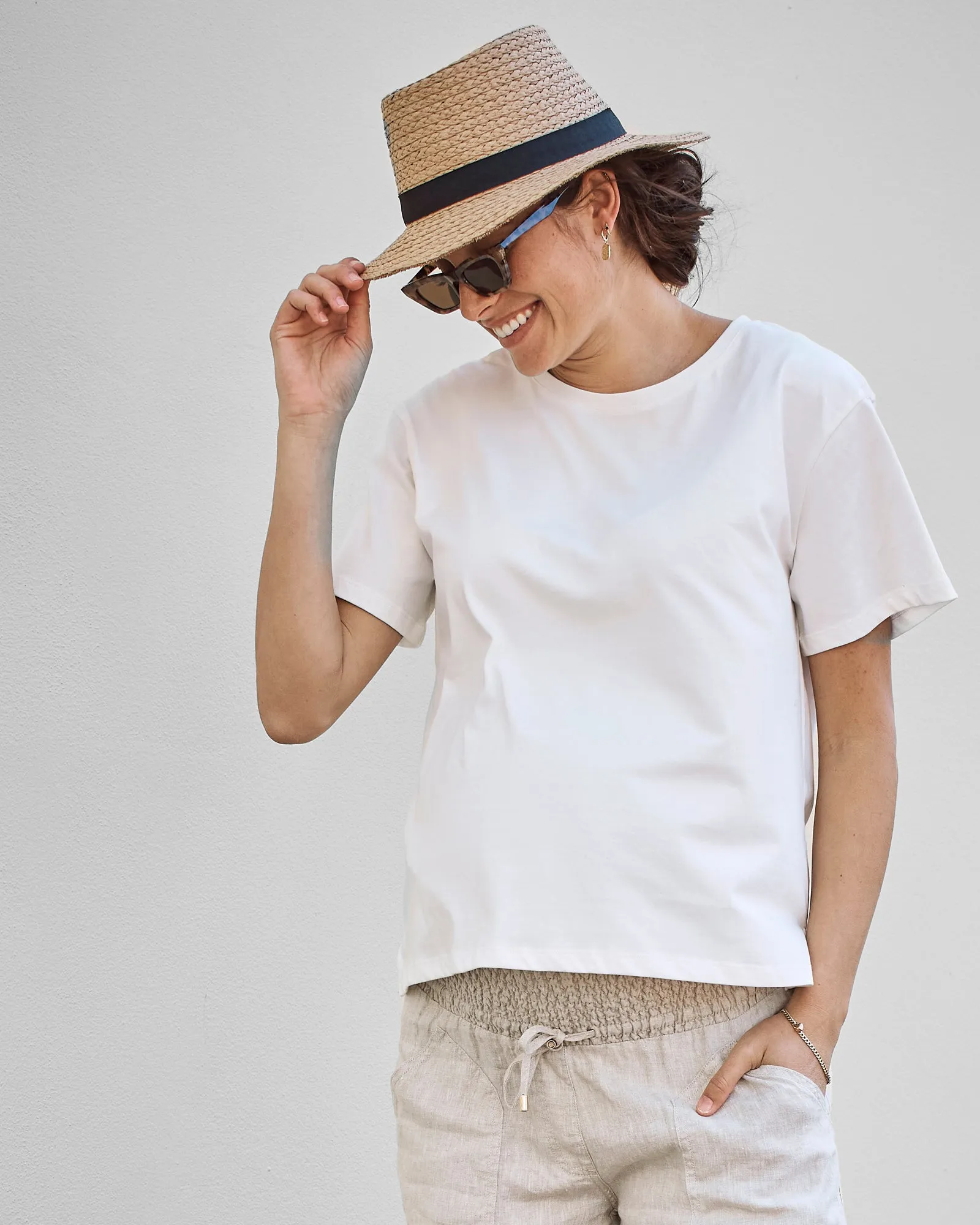 Versatile and Comfortable Maternity Cotton Tee in White